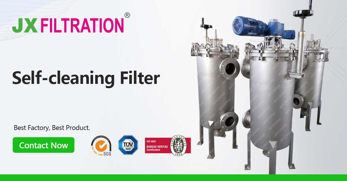 Cooling tower water self-cleaning filter  